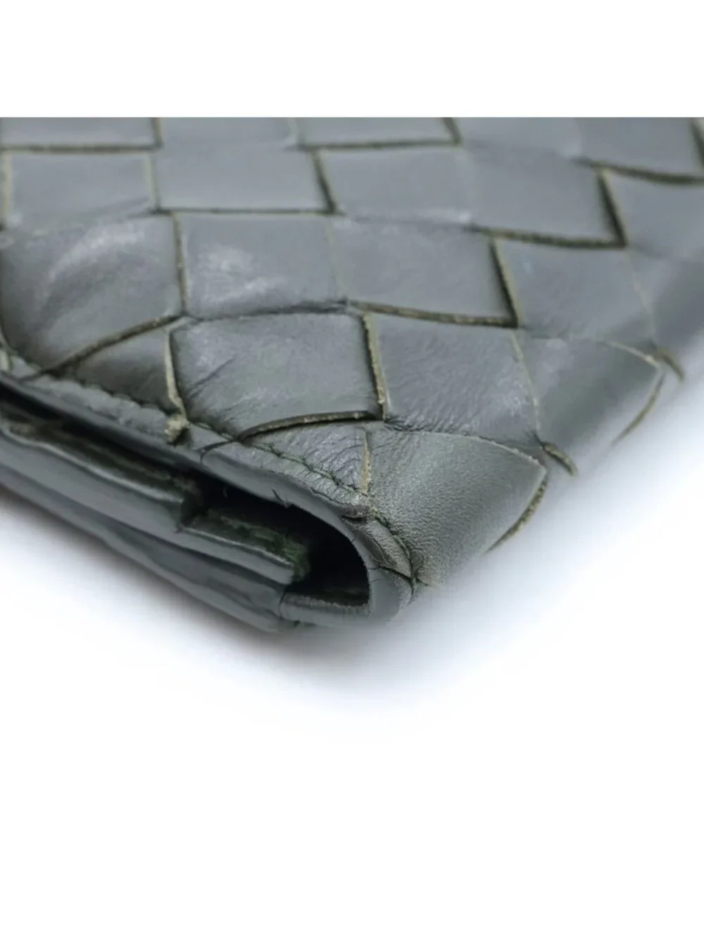 Bottega Veneta Intrecciato Wallet Card Case Leather Khaki